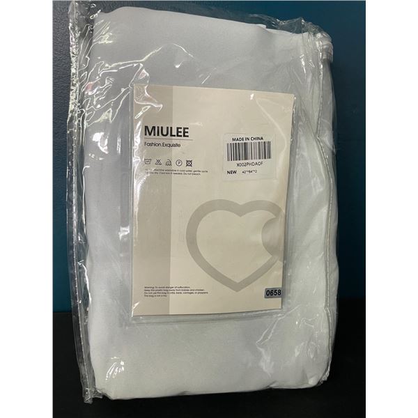 Lot of 1 Set of Miulee Curtains - White - 42 x 84 inch - 2 Panels Included - Brand New