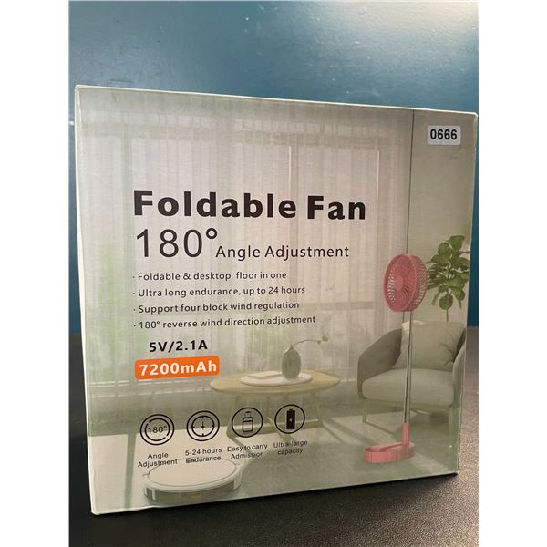 Lot of 1 Foldable Stand-Up Rechargeable Fan - Brand New!