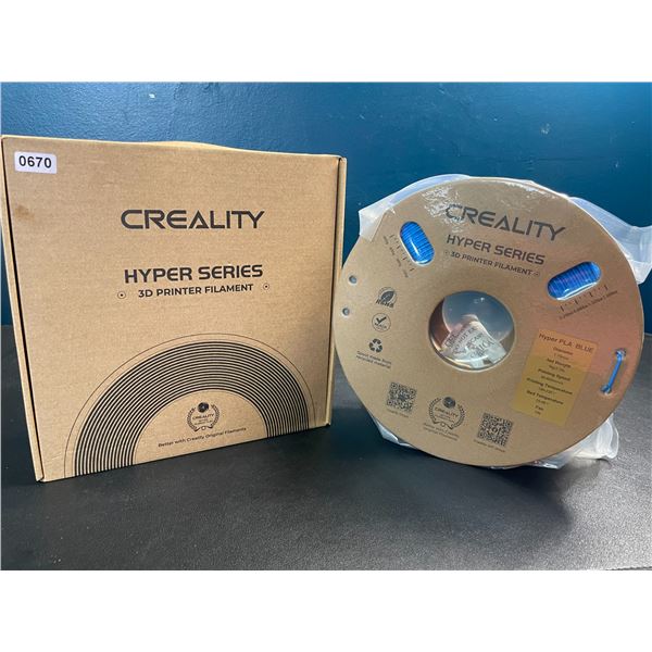 Lot of 1 Roll of Creality Hyper Series PLA 3D Printer Filament - Blue - Brand New!