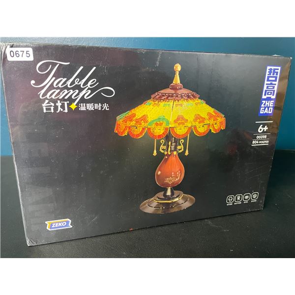 Lot of 1 Lego-Style Building Block Set - Table Lamp Design - 804 PCS - New Sealed