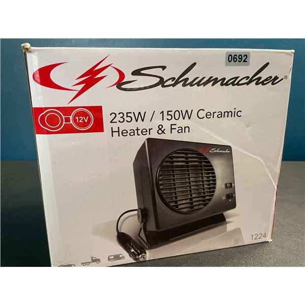 Lot of 1 Schumacher 235W/150W Ceramic Heater & Fan - Brand New!