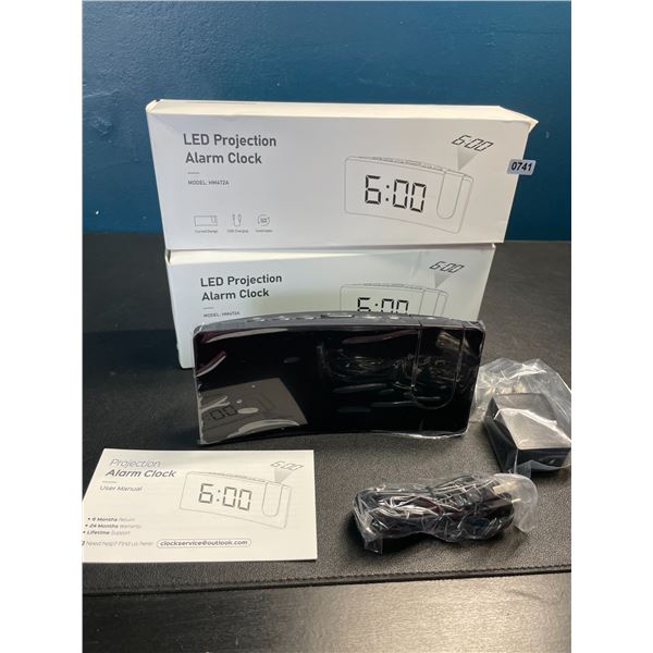 Lor of 2 LED Projection Alarm Clocks - Brand New