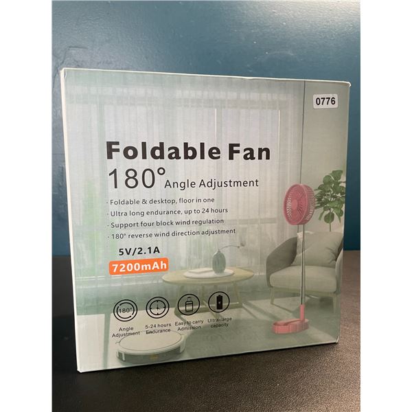 Lot of 1 Foldable Stand-Up Rechargeable Fan - Brand New!