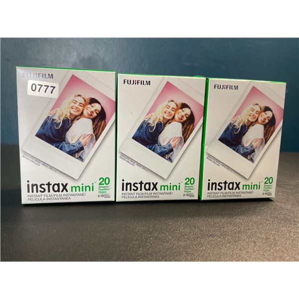 Lot of 3 Boxes of Instax Mini Instant Film Refills - 20 Sheets Per Pack/60 Total - Brand New