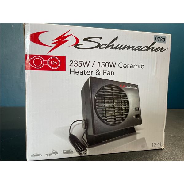 Lot of 1 Schumacher 235W/150W Ceramic Heater & Fan - Brand New!