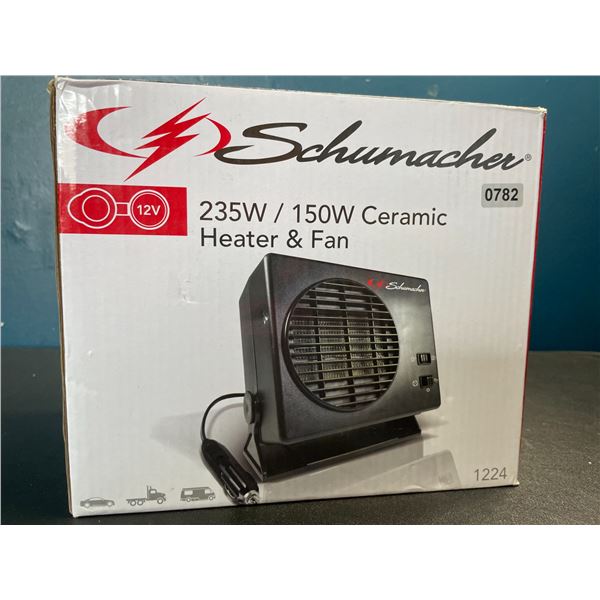 Lot of 1 Schumacher 235W/150W Ceramic Heater & Fan - Brand New!