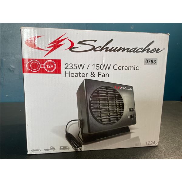 Lot of 1 Schumacher 235W/150W Ceramic Heater & Fan - Brand New!