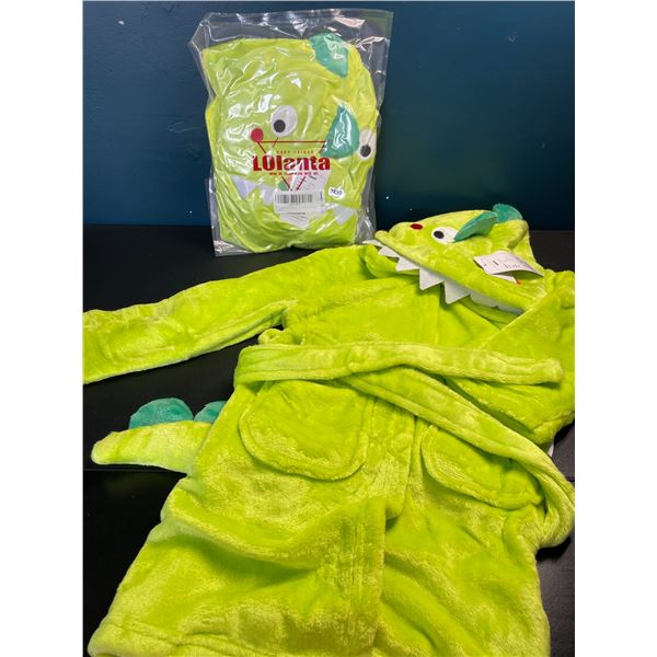 Lot of 2 Fuzzy Dinosaur Toddler House Coats - Size 2T-3T - Brand New