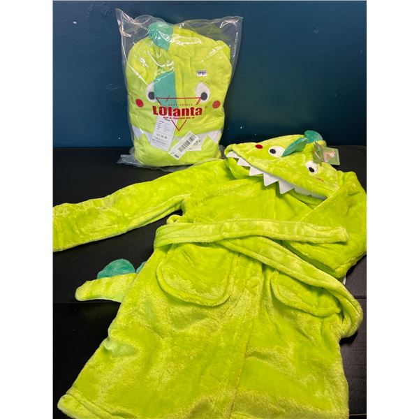 Lot of 2 Fuzzy Dinosaur Toddler House Coats - Size 2T-3T - Brand New