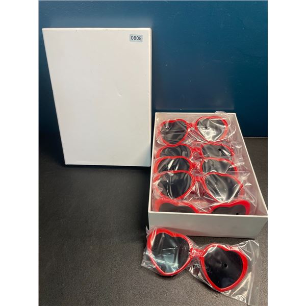 Lot of 1 Box of Red Heart Sunglasses - 12 Pairs - Brand New