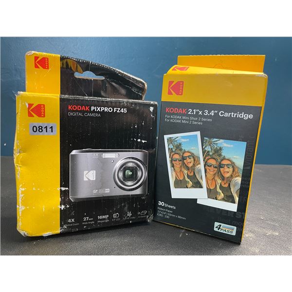 Lot of 1 Kodak Lot - 1X Kodak PixPro FZ45 Digital Camera & Kodak Pack of 30 Sheets for Mini Series