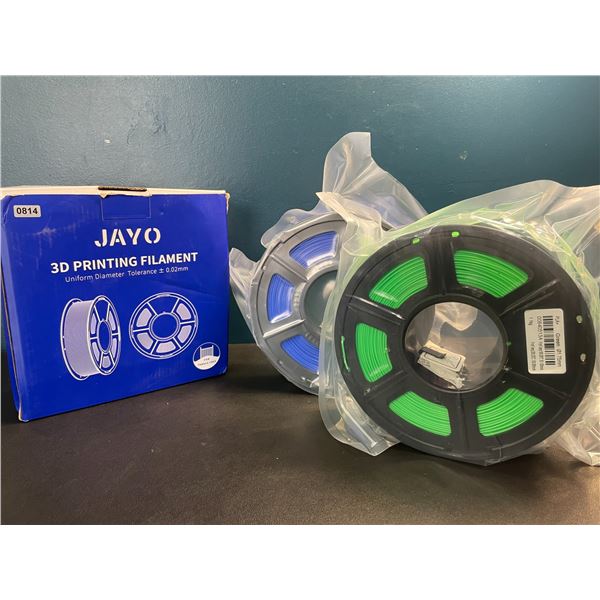 Lot of 2 Rolls of 3D Printer Filament - PLA+ - Green & Blue - Brand New