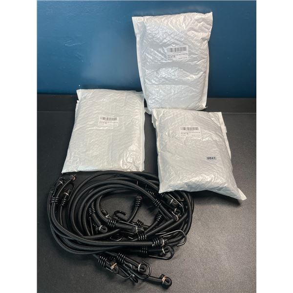 Lot of 3 Multi-Packs of Bungee Cords - 12PCS each/36 Total - Brand New