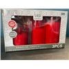 Image 1 : Lot of 1 3PC Red LED Flameless Flickering Candle Set - Brand New