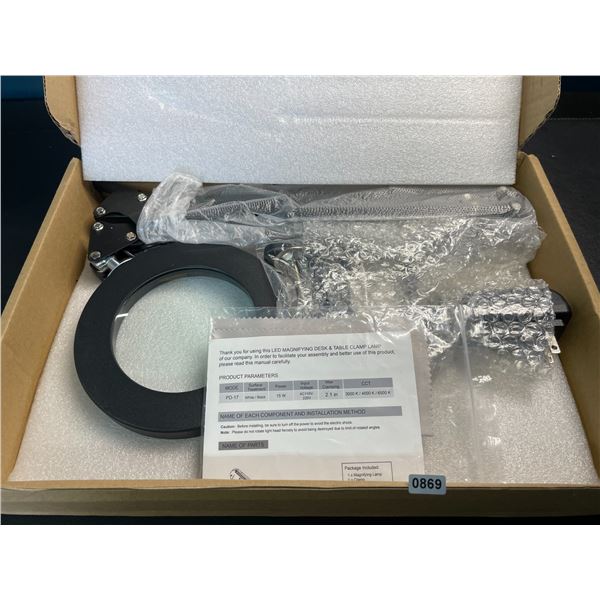 Lot of 1 LED Magnifying Desk & Table Clamp Lamp - New