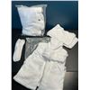 Image 1 : Lot of 2 Baby Bathrobes - Infant Bathrobe Sets - White - Brand New (Newborn Size)