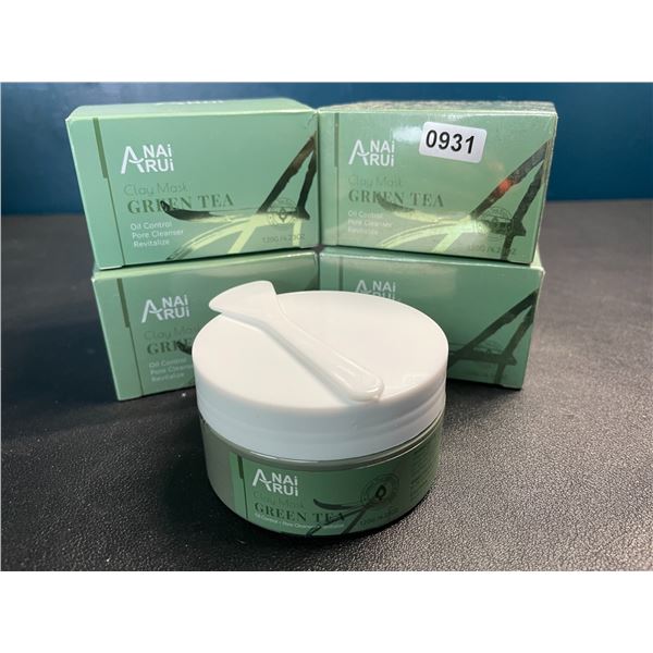 Lot of 4 Green Tea Clay Facial Masks by Anai Arui - Brand New