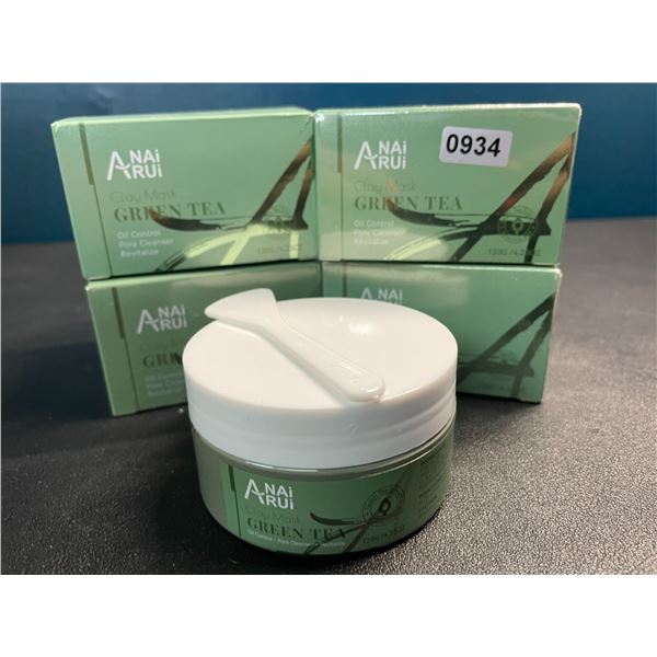 Lot of 4 Green Tea Clay Facial Masks by Anai Arui - Brand New