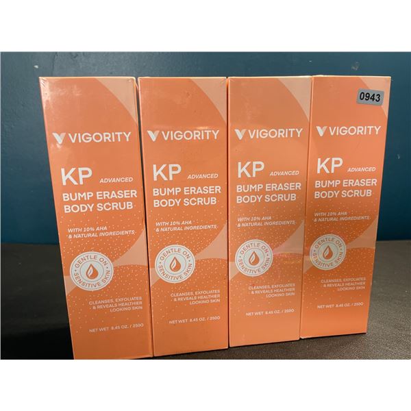 Lot of 4 Vigority KP Advanced Bump Eraser Body Scrubs - Cleanses/Exfoliates Skin - New Sealed