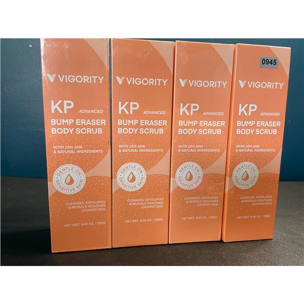 Lot of 4 Vigority KP Advanced Bump Eraser Body Scrubs - Cleanses/Exfoliates Skin - New Sealed