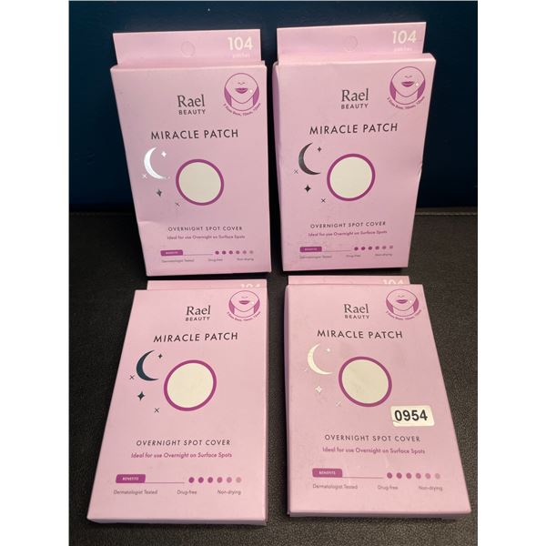 Lot of 4 Boxes of Rael Beauty Miracle Overnight Acne Patches/Spot Covers - 104PCs Each - New