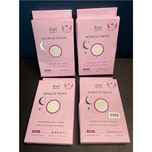 Lot of 4 Boxes of Rael Beauty Miracle Overnight Acne Patches/Spot Covers - 104PCs Each - New