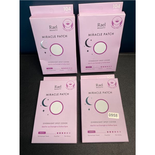 Lot of 4 Boxes of Rael Beauty Miracle Overnight Acne Patches/Spot Covers - 104PCs Each - New