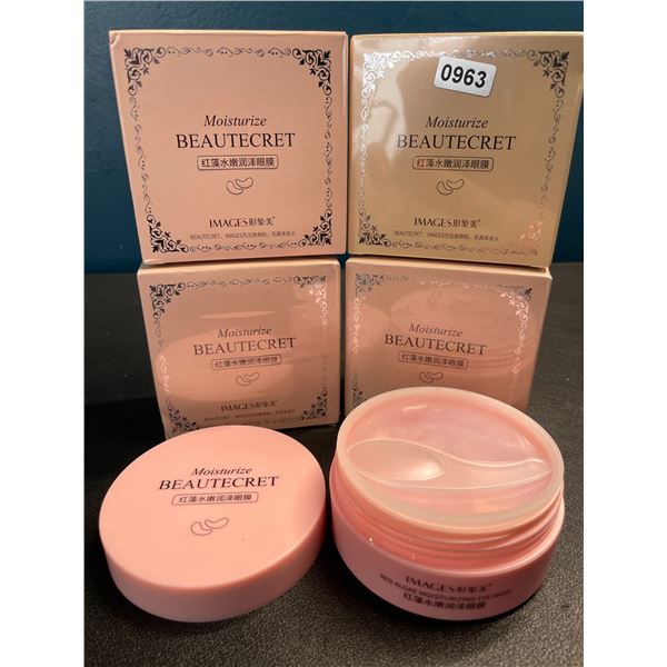 Lot of 4 Boxes of Red Algae Moisturizing Beauty Eye Masks - Reduces Eye Puffiness - Brand New