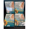 Image 1 : Lot of 4 Boxes of Foot Peel Masks with Collagen - 2 Pairs Each - Brand new
