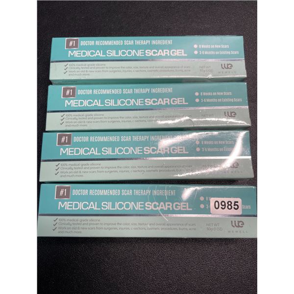 Lot of 4 Boxes of Medical Silicone Scar Gel - 30g - Brand New