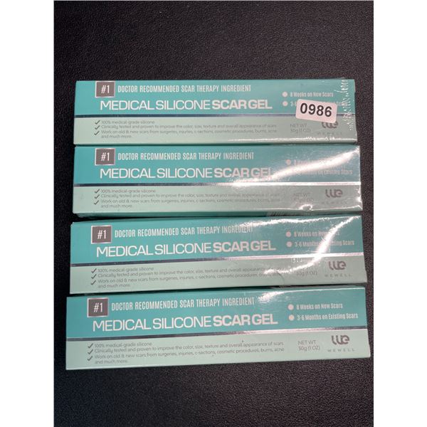 Lot of 4 Boxes of Medical Silicone Scar Gel - 30g - Brand New