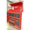 Image 2 : MILWAUKEE 46" 16 DRAWER STEEL MOBILE CABINET + CHEST COMBO WITH CONTENTS & A 1800 LBS TOTAL WEIGHT