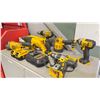 Image 3 : GROUP OF 6 DEWALT 20V CORDLESS TOOLS WITH 2 BATTERIES, CHARGER & 2 SMALL BOXES OF RECIPROCATING SAW
