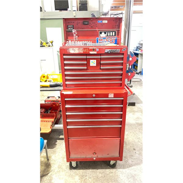 WATERLOO PROFESSIONAL 2 PC ROLLING MECHANICS TOOL CABINET WITH CONTENTS - LARGE ASSORTMENT OF