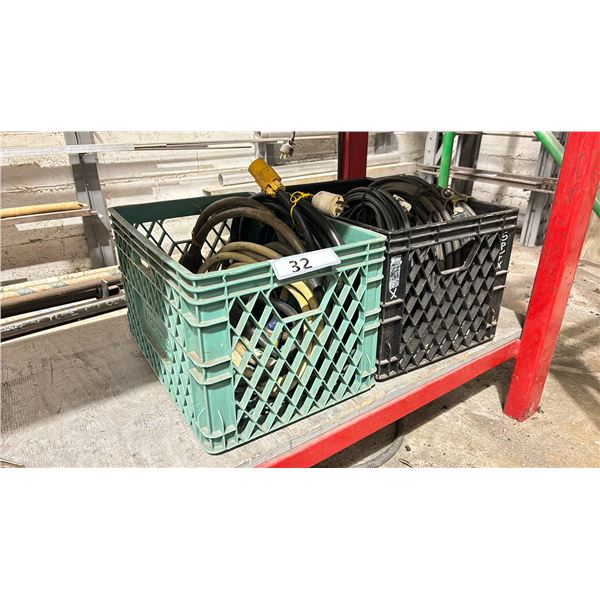 GROUP OF ASSORTED HEAVY GAUGE ELECTRICAL POWER CORDS