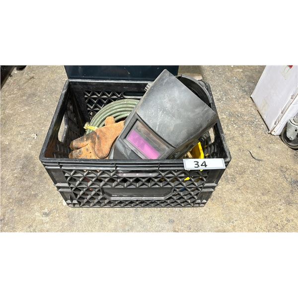 CRATE OF OXYACETYLENE TORCH ACCESSORIES, GAUGES, HOSELINE, GLOVES, TORCHES & TORCH TIPS