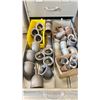 Image 2 : 7 DRAWER METAL STORAGE CABINET WITH ASSORTED BLACK PIPE FITTINGS, WATER + GAS FITTINGS, AIR