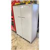 Image 2 : GREY METAL 2 DOOR STORAGE CABINET - APPROX. 4'H X 3'W X 1.5'D ** CONTENTS NOT INCLUDED + LAST DAY