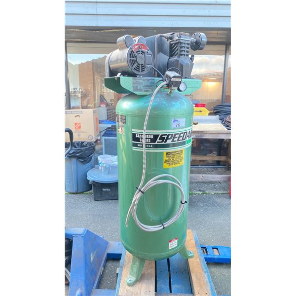 SPEEDAIRE CAST IRON SERIES 4B221 GREEN INDUSTRIAL AIR COMPRESSOR