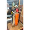 Image 1 : OXYACETYLENE WELDING SET - DOLLIES, TANKS, TORCH, HOSES, GAUGES & BUNDLES OF ASSORTED TIG