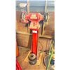 Image 1 : BALDOR 8" BENCH GRINDER ON STEEL PEDESTAL STAND - INCLUDES 6 ASSORTED GRINDING DISCS + BRUSHES