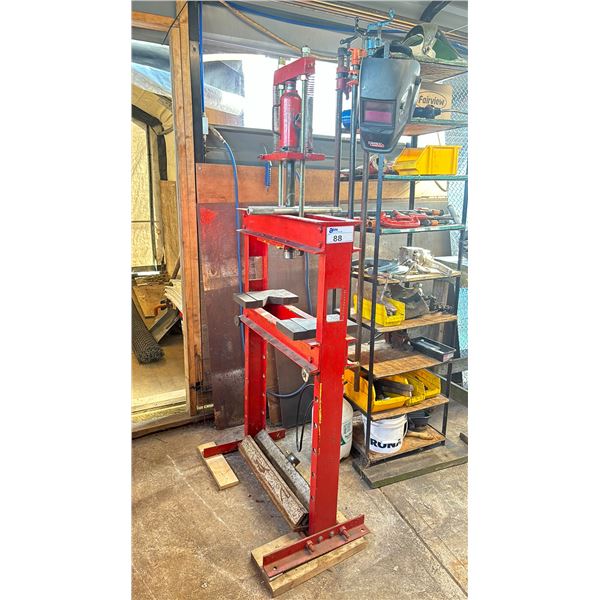 SHOP PRESS WITH 8 TONNE HYDRAULIC JACK - INCLUDES ANVIL FOR 90 DEGREE BENDING
