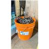 Image 1 : ORANGE BUCKET FILLED WITH APPROX. 100' OF CHAIN