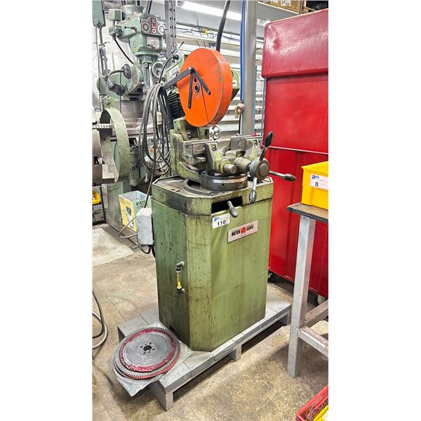 DUTCH SAWS 12" STEEL COLD CUT SAW WITH COOLANT PUMP & ASSORTED BLADES *MADE IN HOLLAND*