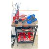 Image 1 : MOBILE WORK CART WITH MACHINIST TOOLING - CLAMP SET, HEX KEY SETS, ZAP STRAPS, ASSORTED TAPE & 2