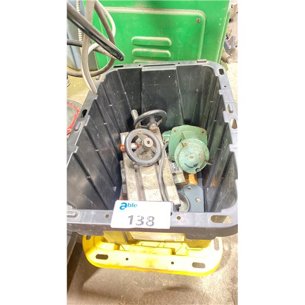 COOLANT PUMP & PHASE 2 COMPOUND SLIDE TABLE  IN A BLACK TOTE * INCLUDES 4 WHEEL DOLLY  & TOTE *