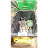 Image 1 : COOLANT PUMP & PHASE 2 COMPOUND SLIDE TABLE  IN A BLACK TOTE * INCLUDES 4 WHEEL DOLLY  & TOTE *