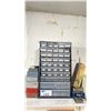 Image 1 : PARTS ORGANIZER FILLED WITH DRILLS BITS, SCRIBE, NUMBER DRILLS/ LETTER DRILLS & ASSORTED DRILL