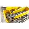 Image 3 : GROUP OF LARGE DRILL BITS IN A TOTE - APPROX. 24 * INCLUDES 4 WHEEL DOLLY & TOTE *