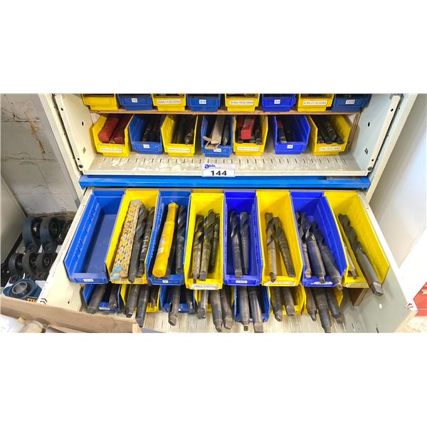 2 SHELVES OF MORSE TAPER DRILLS